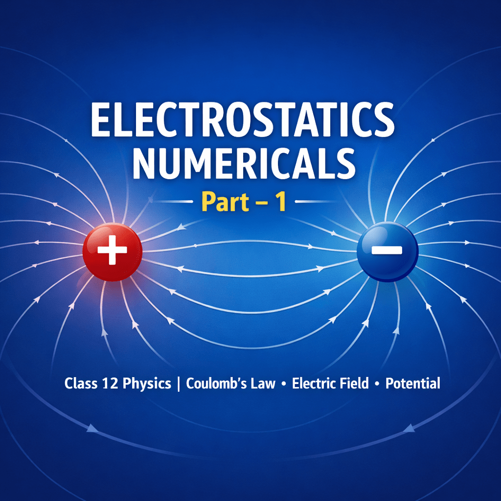 Class 12, Unit 1 Electrostatics Numericals Part&nbsp;1